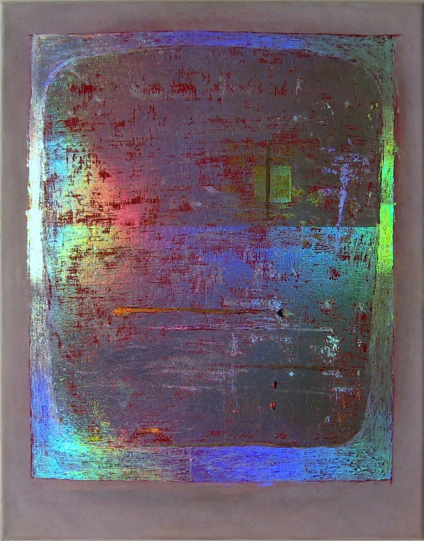 [15b.jpg - Christiane Grasse: Painted Light, Series Silver - 70x80 cm, mixedmedia, acryl, holographic silver on canvas]